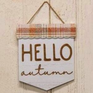 Plaid 'Hello Autumn' Wall Hanging